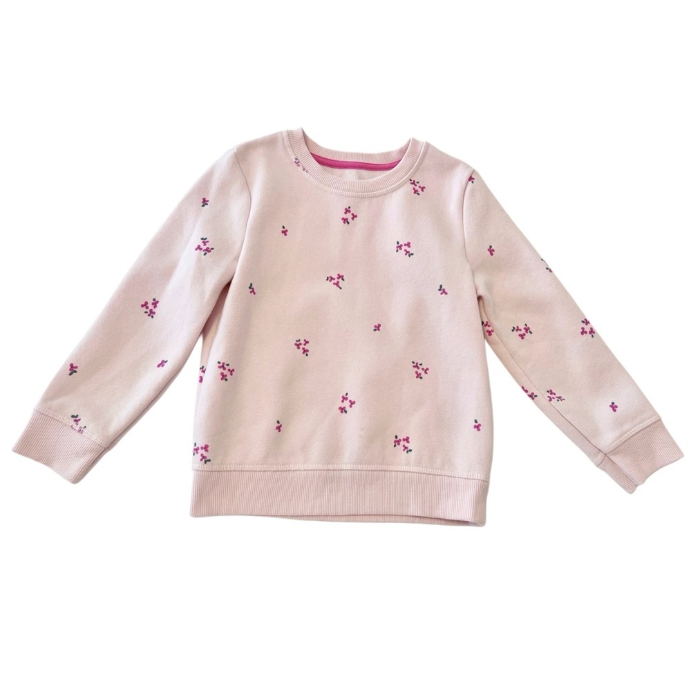 ⚡️4/$20⚡️Cat & Jack Light Pink Floral Fleece Lined Kids Sweatshirt | Girls 4T